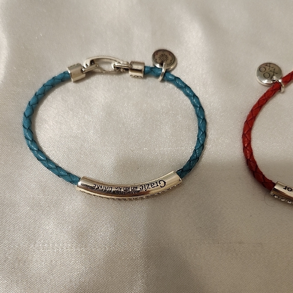 Elegant Silver and Red/Blue Bracelet Set - Picture 2 of 6